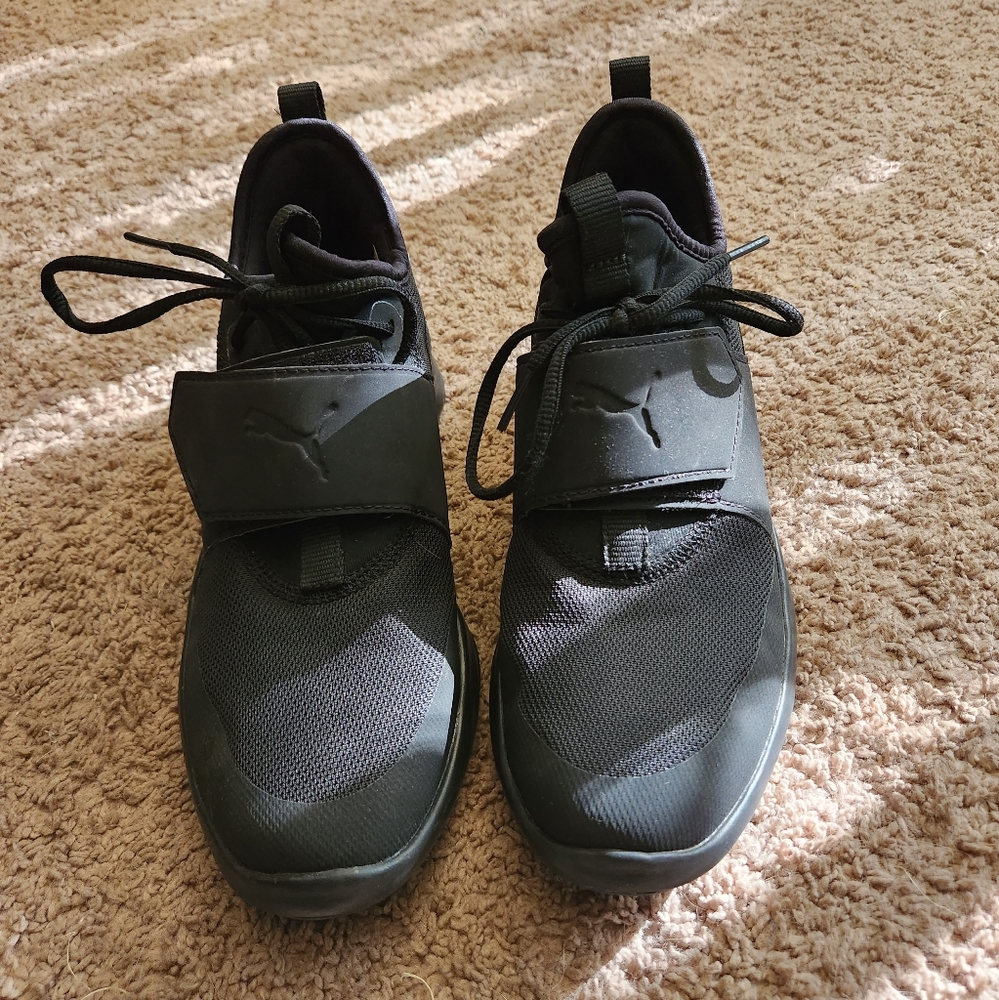 Women Black Puma slip-on sneakers